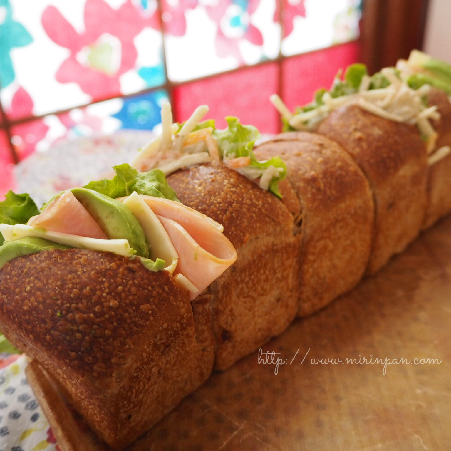 スリム山食で ちぎりパン風サンド みりんパン